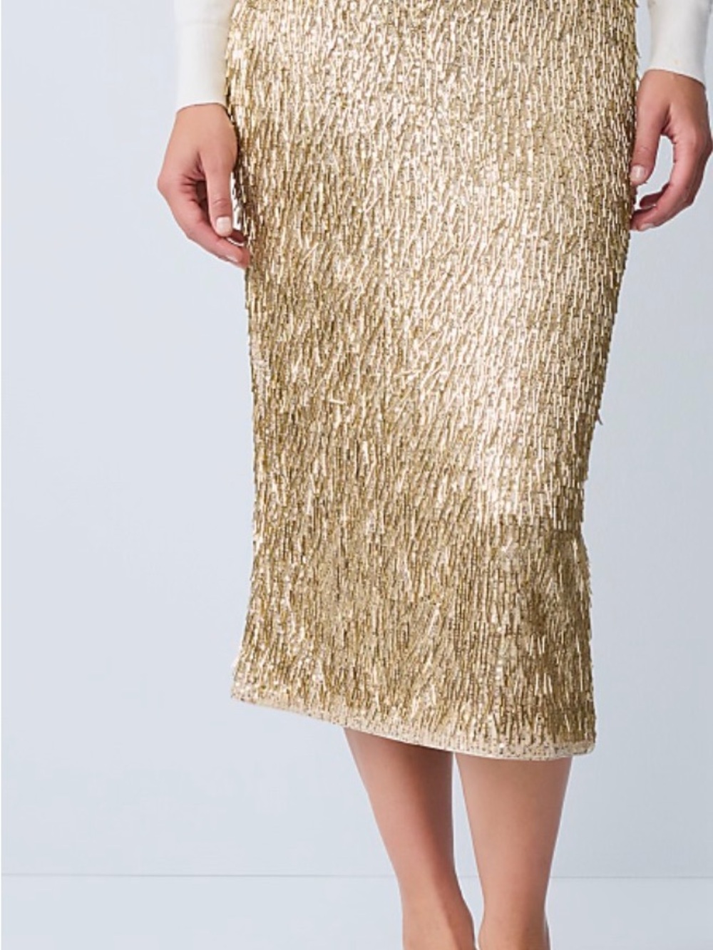 Ann Taylor Gold Sequin Pencil Skirt